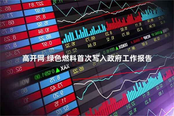 高开网 绿色燃料首次写入政府工作报告
